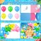 Summer Tropical Balloon Arch Garland Kit, 121Pcs Tropical Hawaiian Beach Pool Party Decorations with Backdrop, Pink Green Blue Yellow Latex Balloons for Hawaiian Luau Aloha Summer Birthday Supplies